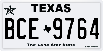 TX license plate BCE9764