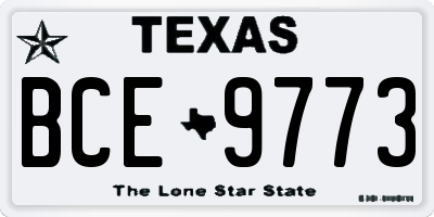 TX license plate BCE9773