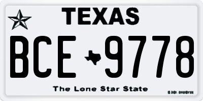 TX license plate BCE9778