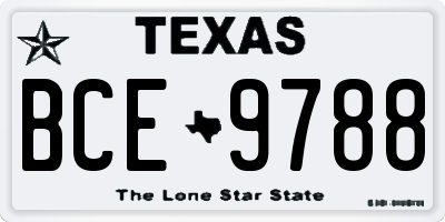 TX license plate BCE9788