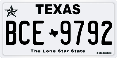 TX license plate BCE9792