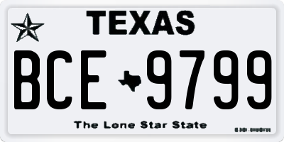 TX license plate BCE9799