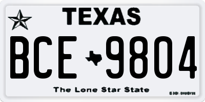 TX license plate BCE9804