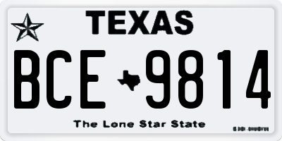 TX license plate BCE9814