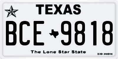 TX license plate BCE9818
