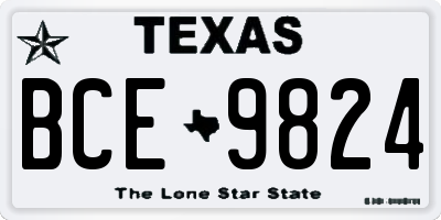 TX license plate BCE9824