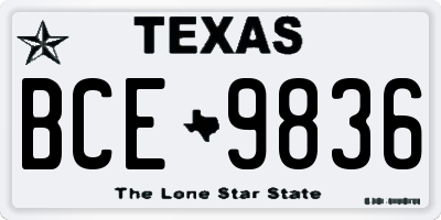 TX license plate BCE9836