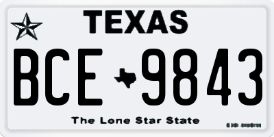 TX license plate BCE9843