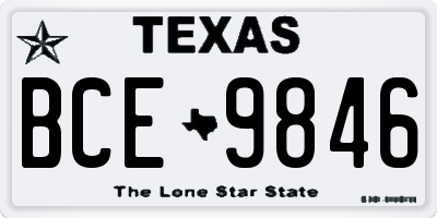 TX license plate BCE9846