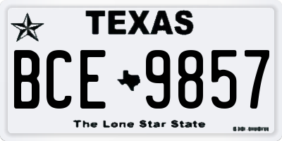 TX license plate BCE9857