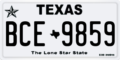 TX license plate BCE9859