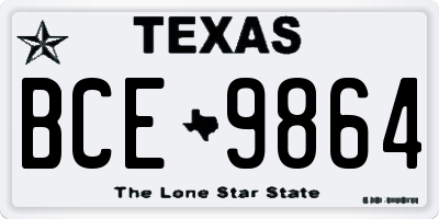 TX license plate BCE9864