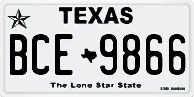 TX license plate BCE9866
