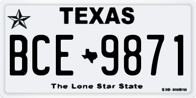 TX license plate BCE9871