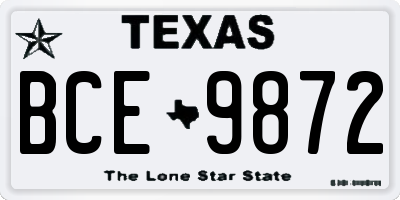 TX license plate BCE9872