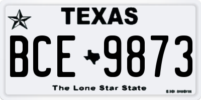 TX license plate BCE9873