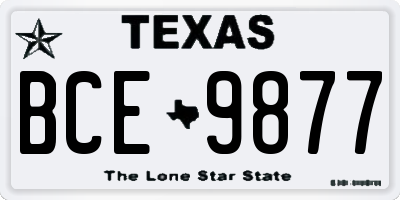 TX license plate BCE9877