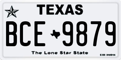 TX license plate BCE9879