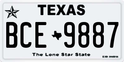 TX license plate BCE9887