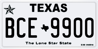 TX license plate BCE9900