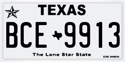 TX license plate BCE9913