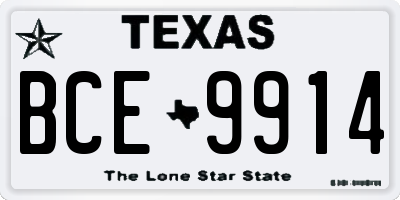 TX license plate BCE9914