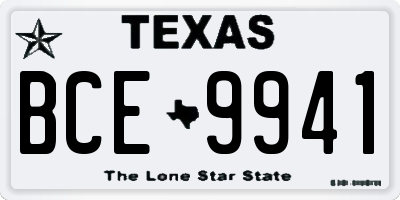 TX license plate BCE9941