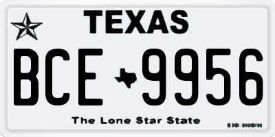 TX license plate BCE9956