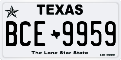 TX license plate BCE9959