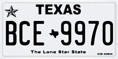 TX license plate BCE9970