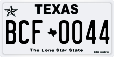 TX license plate BCF0044