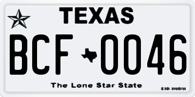 TX license plate BCF0046