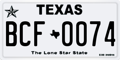 TX license plate BCF0074