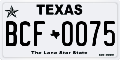 TX license plate BCF0075