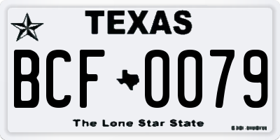 TX license plate BCF0079