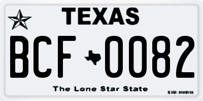 TX license plate BCF0082