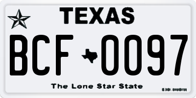TX license plate BCF0097