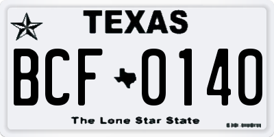 TX license plate BCF0140