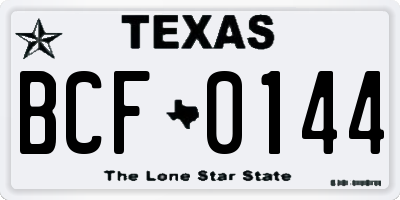 TX license plate BCF0144