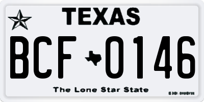 TX license plate BCF0146