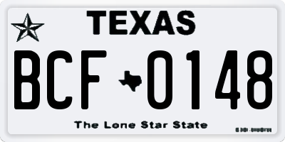 TX license plate BCF0148