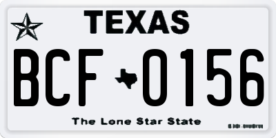 TX license plate BCF0156