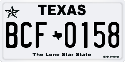 TX license plate BCF0158