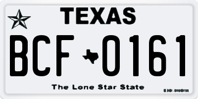 TX license plate BCF0161