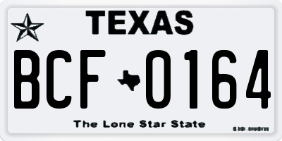 TX license plate BCF0164