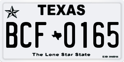 TX license plate BCF0165
