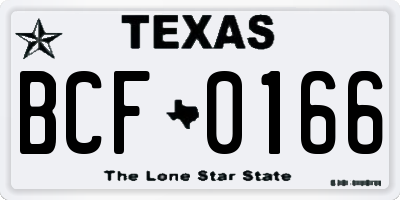 TX license plate BCF0166