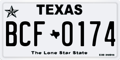 TX license plate BCF0174
