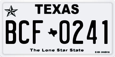 TX license plate BCF0241