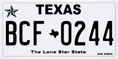 TX license plate BCF0244
